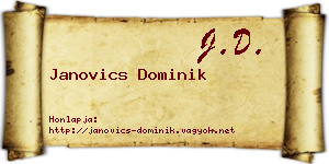 Janovics Dominik névjegykártya