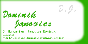 dominik janovics business card